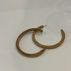 2.5” wide wooden hoop earrings